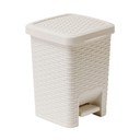 Kremowy kosz łazienkowy z pedałem Addis Rattan Pedal Bin Calico, 6 l