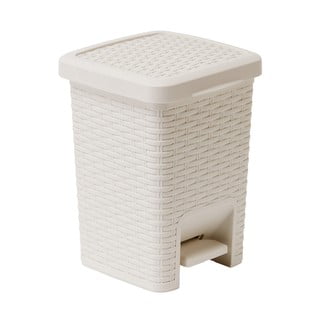 Kremowy kosz łazienkowy z pedałem Addis Rattan Pedal Bin Calico, 6 l
