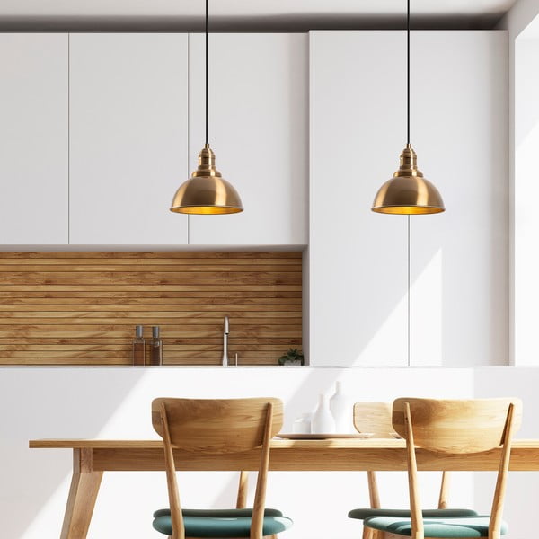 Lampa wisząca w kolorze brązu z metalowym kloszem ø 21 cm Varzan – Opviq lights-image-1