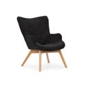 Czarny sztruksowy fotel Niko – Ropez