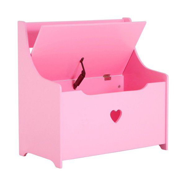 Różowa szafka dziecięca z siedziskiem 60x62x34 cm Pink Heart – Premier Housewares-image-2