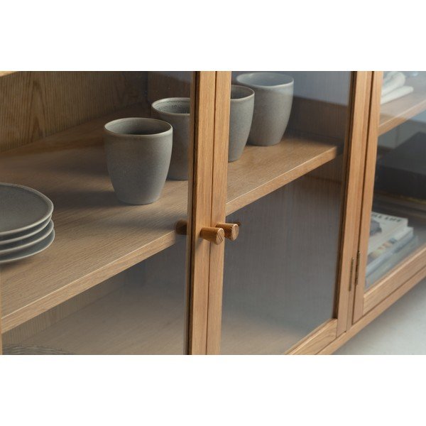 Witryna w dekorze dębu w naturalnym kolorze 180x80x40 cm Ceci – MOME-image-2