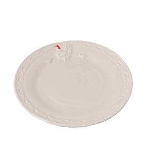 Biały talerz ceramiczny Antic Line Hen, ⌀ 21 cm