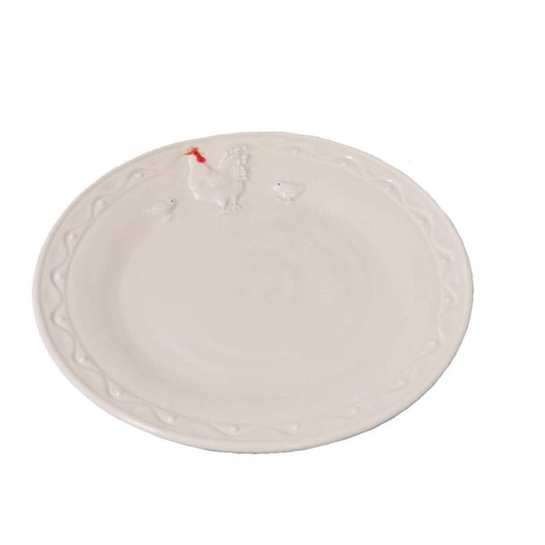 Biały talerz ceramiczny Antic Line Hen, ⌀ 21 cm