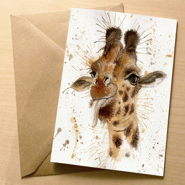 Kartka okolicznościowa Wraptious Splatter Giraffe