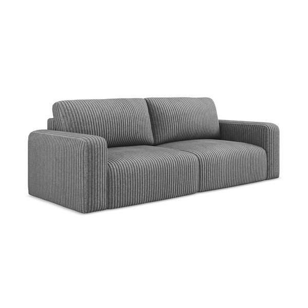 Szara sztruksowa rozkładana/ze schowkiem sofa 252 cm Kona – Makamii-image-2