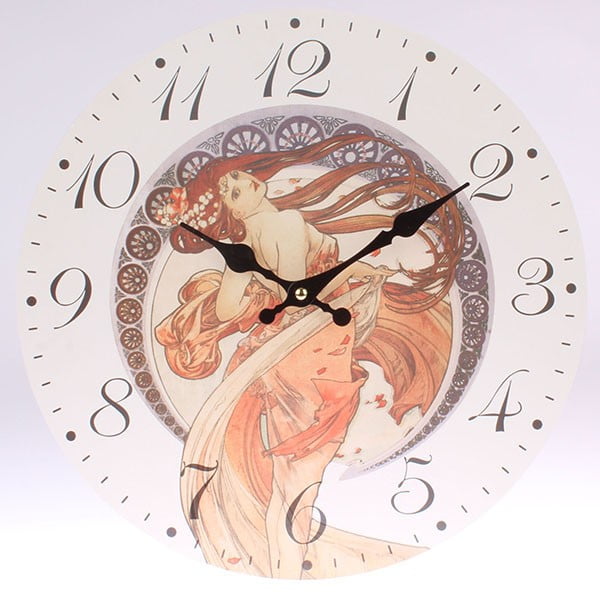 Drewniany zegar Mucha, 34x34 cm   