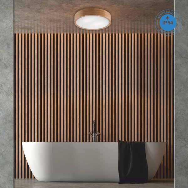 Lampa sufitowa w naturalnym kolorze ze szklanym kloszem Eveline – LAMKUR-image-1