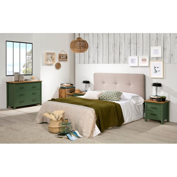 Zielona drewniana szafka nocna Marckeric Miranda-image-1