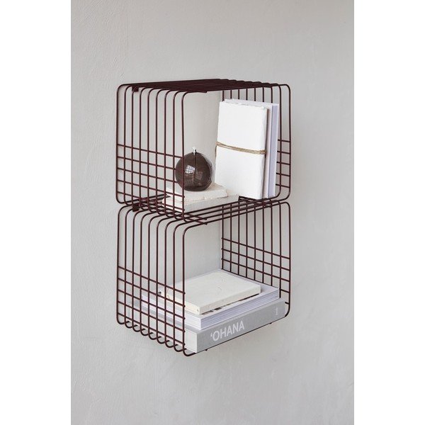 Bordowa wielopoziomowa metalowa półka 38 cm Wire – Mette Ditmer Denmark-image-2