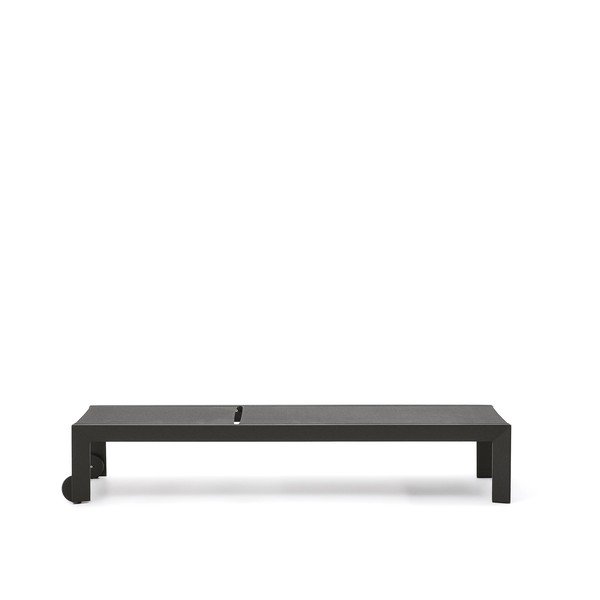 Czarny metalowy leżak ogrodowy Canutells – Kave Home-image-2