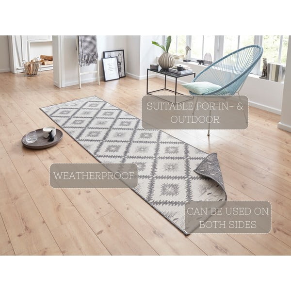 Szaro-kremowy chodnik odpowiedni na zewnątrz NORTHRUGS Malibu, 80x250 cm-image-4