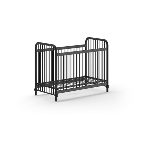 Czarne metalowe łóżeczko 60x120 cm BRONXX – Vipack
