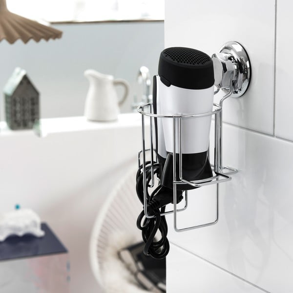 Samoprzylepny metalowy uchwyt na suszarkę do włosów Bestlock Bath – Compactor-image-1