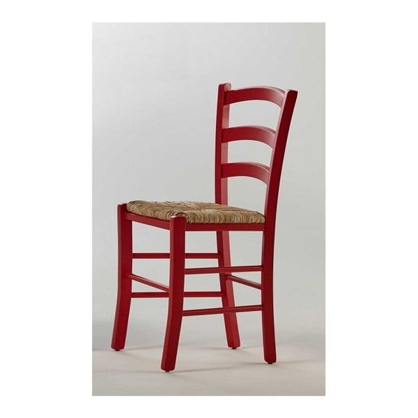 Czerwone krzesło z drewna sosnowego SOB Palerma