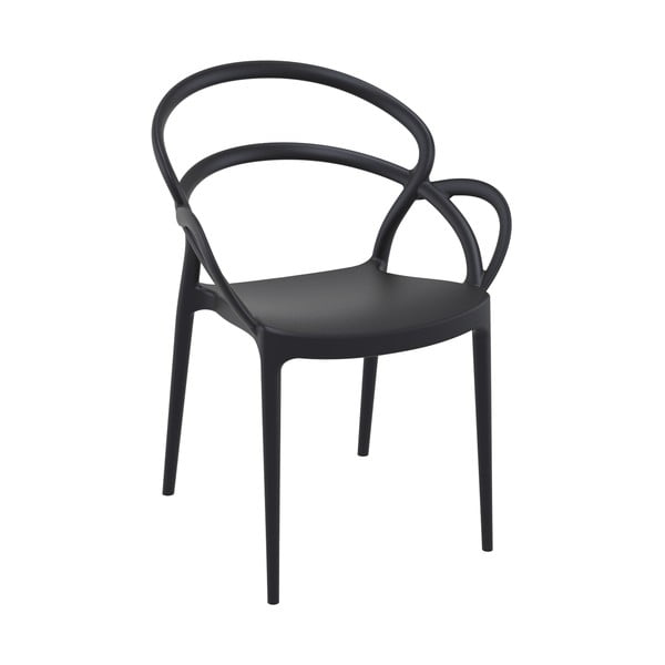 Zestaw 4 czarnych krzeseł ogrodowych Resol Mila