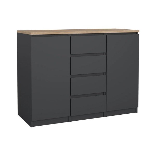 Ciemnoszara komoda 121x91x50 cm Naia – Tvilum