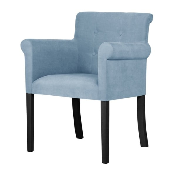 Jasnoniebieskie krzesło z czarnymi nogami Ted Lapidus Maison Flacon