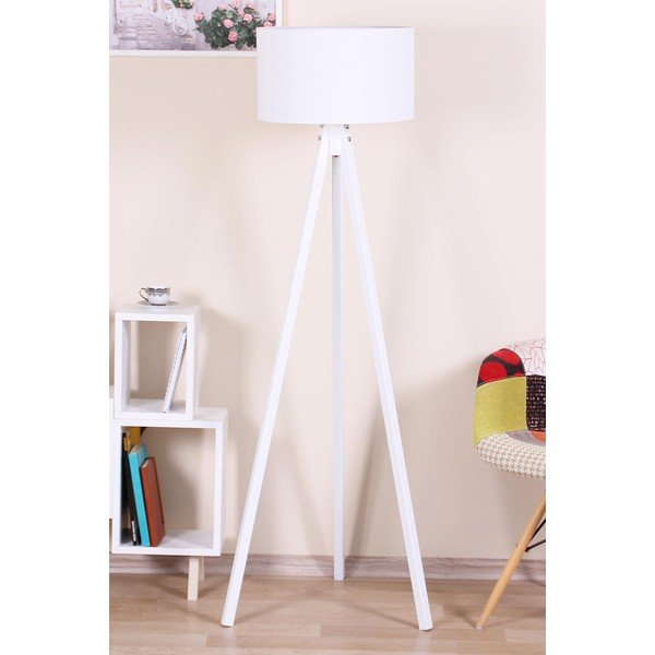 Biała lampa stojąca − Magenta Home
