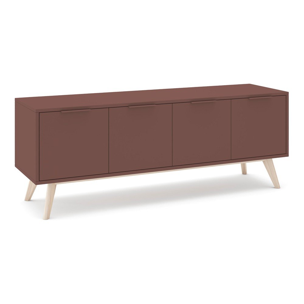 Szafka pod TV z matowym wykończeniem w kolorze terakoty 140x53x40 cm Campus – Marckeric