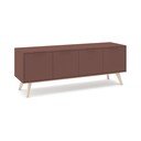 Szafka pod TV z matowym wykończeniem w kolorze terakoty 140x53x40 cm Campus – Marckeric
