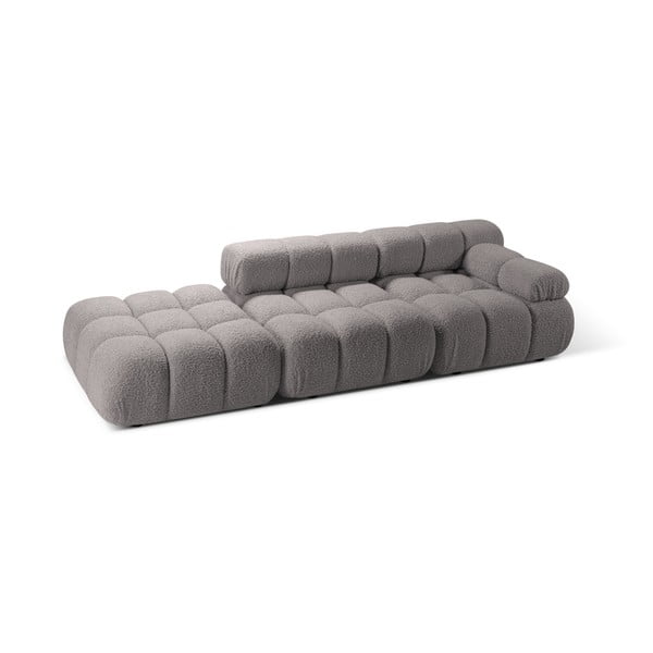 Jasnoszara sofa modułowa z materiału bouclé 288 cm Bellis – Micadoni -image-3