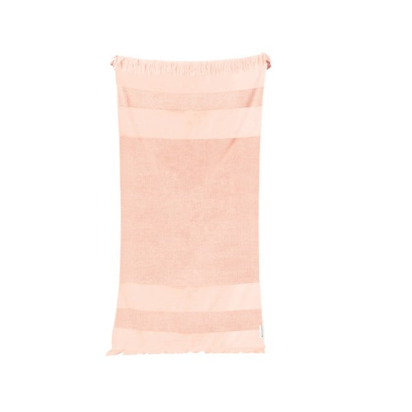 Różowy bawełniany ręcznik plażowy Sunnylife Summer Stripe, 175x90 cm