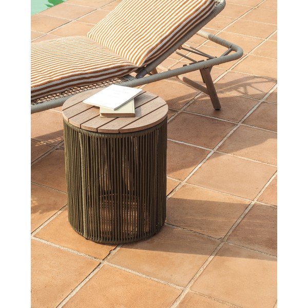 Okrągły stolik ogrodowy z blatem z drewna akacjowego ø 40 cm Dandara – Kave Home-image-1