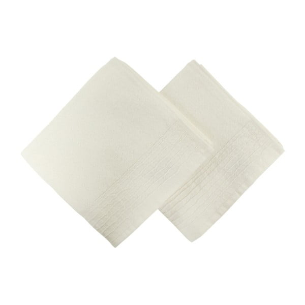 Zestaw 2 białych ręczników Gofre, 90x50 cm