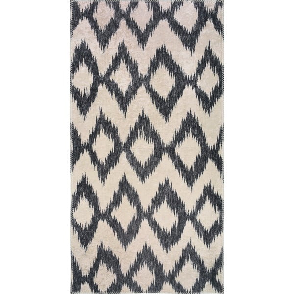 Biało-ciemnoniebieski dywan odpowiedni do prania 50x80 cm – Vitaus