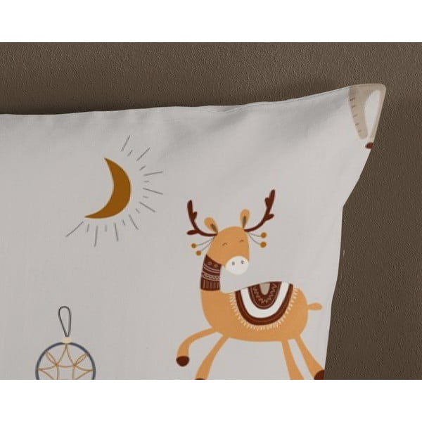 Szarobeżowa bawełniana pościel dziecięca jednoosobowa 140x200 cm Woody – Good Morning-image-3