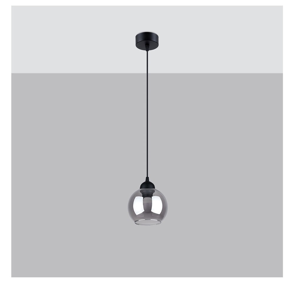 Czarna lampa wisząca ø 15 cm Grande – Sollux (zdjęcie 4)