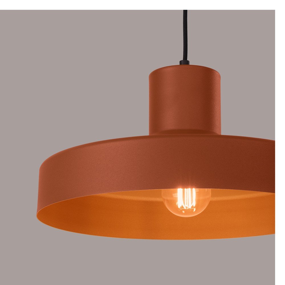 Pomarańczowa lampa wisząca z metalowym kloszem Vito – Sollux (zdjęcie 11)