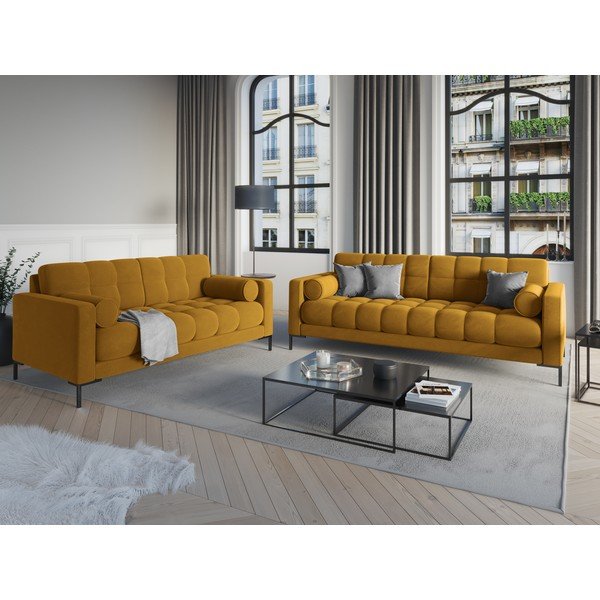 Żółta aksamitna sofa Cosmopolitan Design Bali-image-1