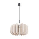 Beżowa metalowa lampa wisząca z tekstylnym kloszem ø 45 cm Elom – Sollux