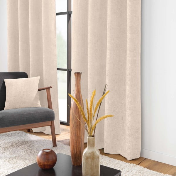 Beżowa zasłona z szenilu 140x260 cm Leo – douceur d'intérieur-image-1