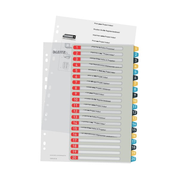 Zestaw 5 przekładek numerycznych z 20 etykietami Leitz, A4-image-3