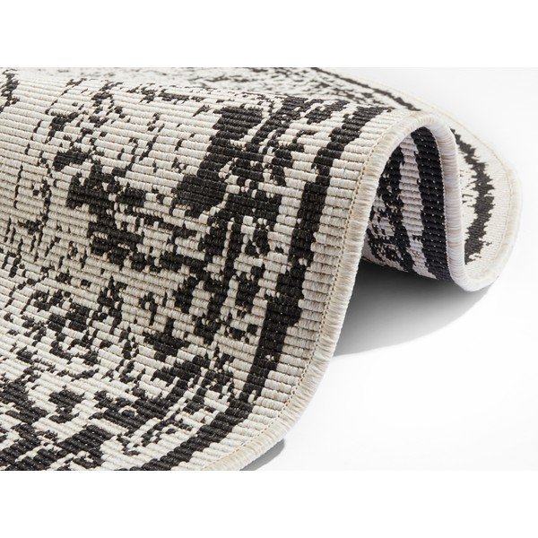 Czarno-kremowy dywan odpowiedni na zewnątrz NORTHRUGS Borbon, ø 140 cm-image-3