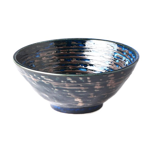 Ciemnoniebieska ceramiczna misaMIJ Copper Swirl, ø 20 cm