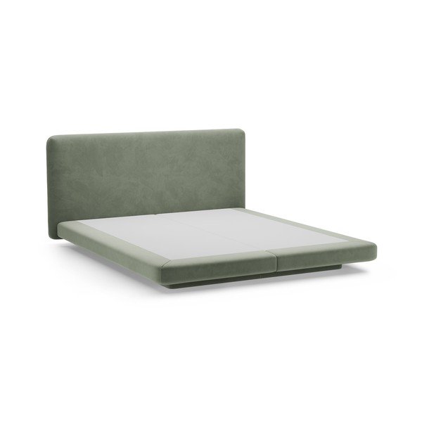 Zielone tapicerowane łóżko dwuosobowe 180x200 cm Linea – Micadoni -image-2