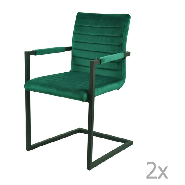 Zestaw 2 zielonych krzeseł Indi