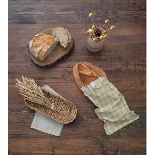Materiałowa torba na pieczywo Really Nice Things Linen Bread Bag Yellow Vichy-image-1