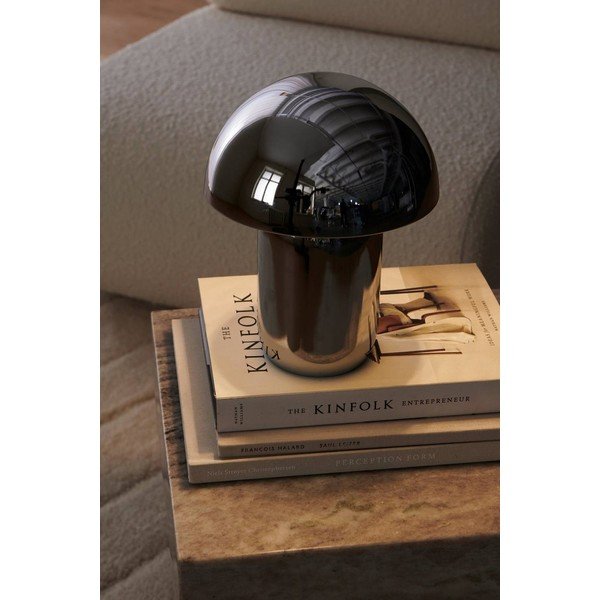 Metalowa lampa stołowa LED ze ściemniaczem w kolorze srebra z połyskiem (wysokość 17 cm) Ted – Ellos Home-image-1