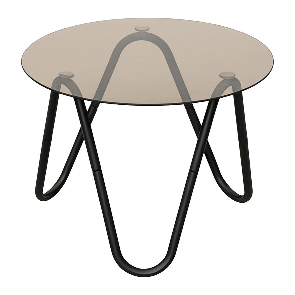 Okrągły stolik ze szklanym blatem ø 50 cm Ventana Round – Leitmotiv