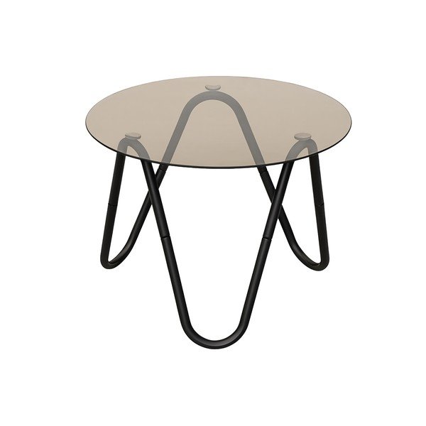 Okrągły stolik ze szklanym blatem ø 50 cm Ventana Round – Leitmotiv