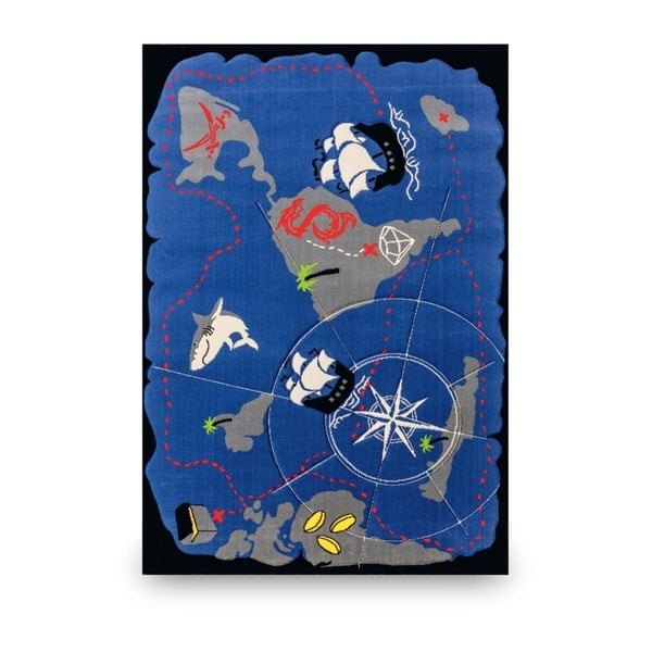 Niebieski dywan dziecięcy Pirate, 133x190 cm
