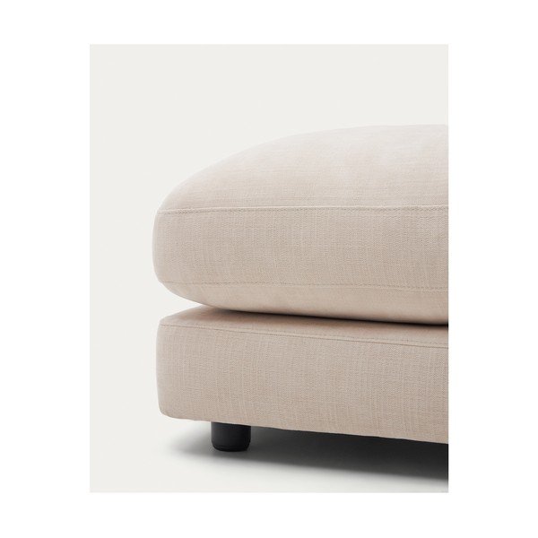 Beżowy podnóżek z tkaniny szenilowej Gala – Kave Home-image-3