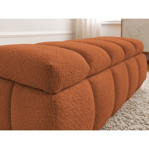Pomarańczowa  ławka z materiału bouclé – Bobochic Paris-image-1