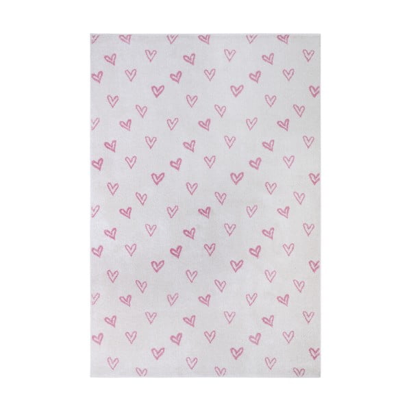 Biało-różowy dywan dziecięcy 160x235 cm Hearts – Hanse Home