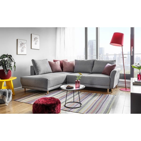 Jasnoszary narożnik rozkładany Miuform Lovely Annie, lewostronny-image-2